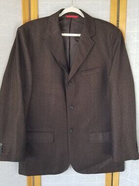 Kenneth Morton Sports Coat Size XL 46-48 Dark Brown Blazer Jacket 3-Button